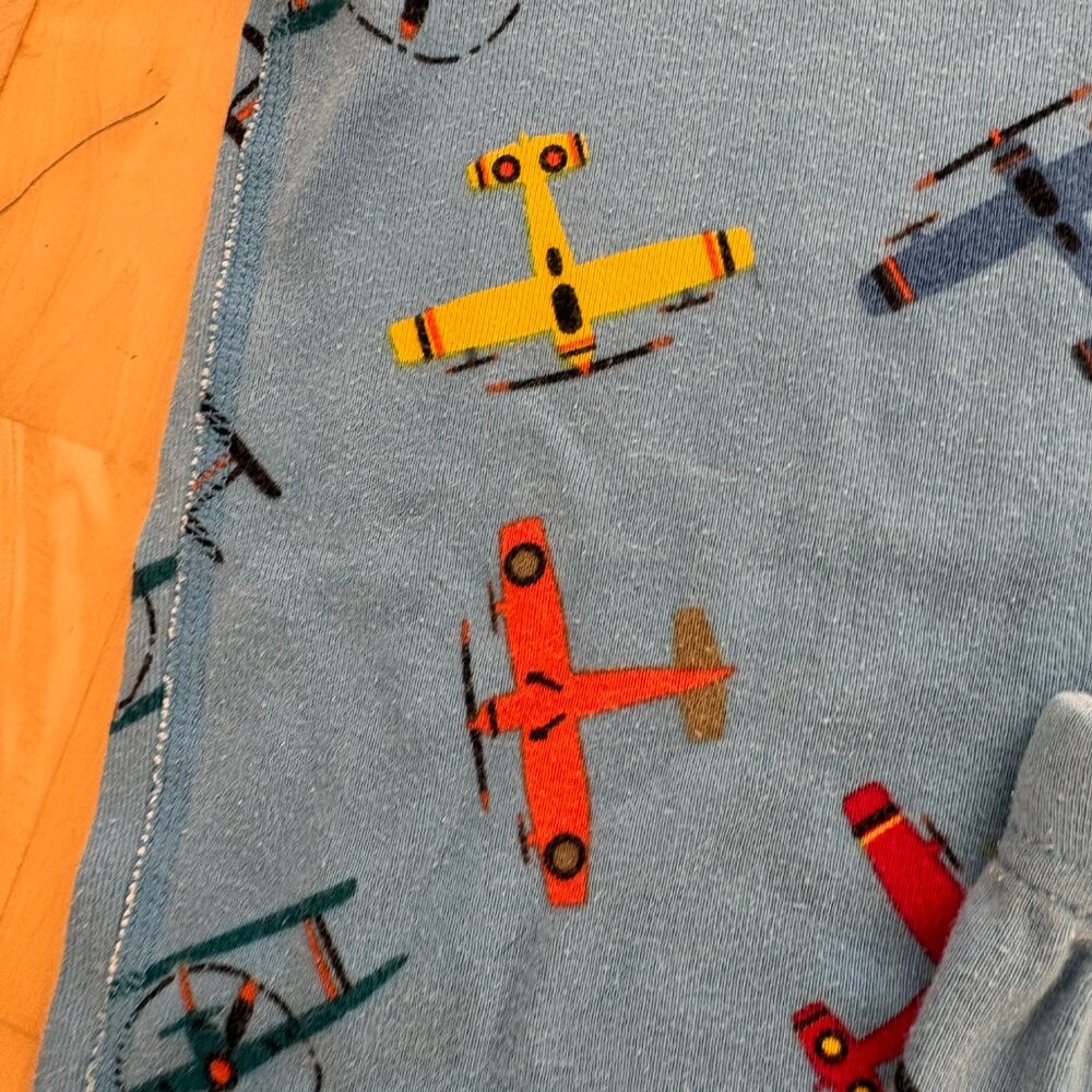 Hanna Andersson Airplane Pajama Set Size 6-7 shorts + short sleeve top Cotton - Picture 6 of 7